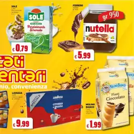 Volantino Mercati Alimentari Pagina 3: Nutella €5,99, Flauti Cioccolato Mulino Bianco €1,99