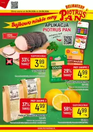 Delikatesy Piotruś Pan gazetka tydzień 39 Strona 1: Makaron Swojski EK-MAK €4,99, Szynka kniaza €3,99