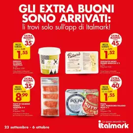 Volantino Italmark Pagina 21: Filetti di salmone Nordic Seafood €8,99, Polpa 100% pomodoro italiano Mutti €1,55
