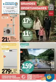 Folheto E.Leclerc Página 1: Máquina de lavar loiça hisense €279,90, Tv led 40" esmart €159,00
