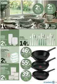 Folheto E.Leclerc Página 5: Caixa hermética em vidro com tampa homeside €2,25, Faqueiro margaux €14,95