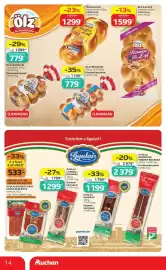 Auchan akciós újság hét 39 Oldal 14: Ölz kalács €1.299,00, Gyulai lángolt kolbász €1.299,00