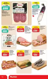 Auchan akciós újság hét 39 Oldal 16: Kaiser sonka €339,00, Sarud hús csemege-szalonna €249,00