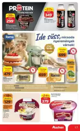 Auchan akciós újság hét 39 Oldal 17: Zott protein pudding €299,00, Rama sütőmargarin €659,00