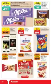 Auchan akciós újság hét 39 Oldal 20: Milka táblás csokoládé €499,00, Dr.Oetker vitalis zabkása €199,00