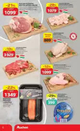 Auchan akciós újság hét 39 Oldal 6: Auchan kedvenc egész csirke €889,00, Auchan kedvenc sertés zsírszalonna €1.079,00