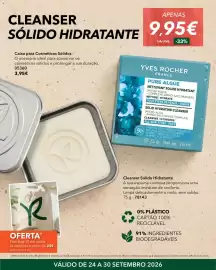 Catálogo Yves Rocher semana 39 Página 8: " CLEANSER SÓLIDO HIDRATANTE APENAS 9,95€ 14,95€ -33% Caixa para Cosméticos Sólidos