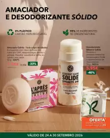 Catálogo Yves Rocher semana 39 Página 9: II AMACIADOR E DESODORIZANTE SÓLIDO 0% PLÁSTICO CARTÃO 100% RECICLÁVEL 95% DE