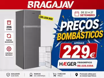 Folheto BragaJAV semana 39 Página 3: Haeger frigorífico €229,00