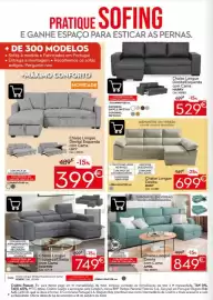 Folheto Conforama Página 2: Chaise Longue Esquerda/Direita com Cama Hoxton €749,00, Chaise Longue Direita DIWY €699,00
