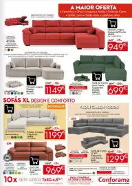 Folheto Conforama Página 3: Chaise Longue Esquerda Lenus €1.199,00, Sofá de Canto U XXL Esquerdo com Cama BARI €1.299,00