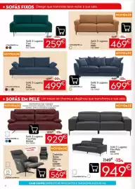 Folheto Conforama Página 4: Sofá 3 Lugares Fixo PUSH €499,00, Sofá 3 Lugares Fixo FRED €469,00
