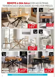Folheto Conforama Página 8: Conjunto de Mesa de Jantar + 4 Cadeiras Savannah €349,00