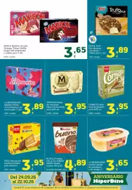 Folleto HiperDino Página 14: La menorquina - sorbete helado de mandarina €3,65, Nestlé - maxibon de nata €3,65