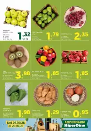 Folleto HiperDino Página 4: Pimiento verde €1,98, Manzana golden €1,32
