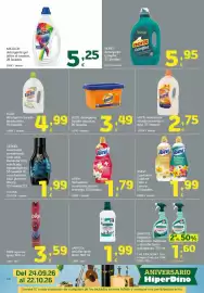 Folleto HiperDino Página 44: Micolor detergente gel €5,25, Asevi Sensations suavisante pasión o energy €1,79