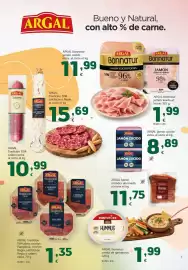 Folleto HiperDino Página 7: Argal - hummus crema de garbanzos €1,99, Argal - jamón cocido extra €8,89