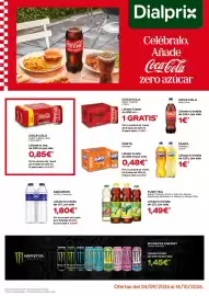 Folleto Dialprix Página 17: Coca-Cola Sabor original y Zero €3,45, Aquarius Limón y Naranja €1,80