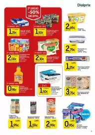 Folleto Dialprix Página 5: DANONE ACTIMEL €2,00, Casa Tarradeillas pizza bianca o jamón €3,75