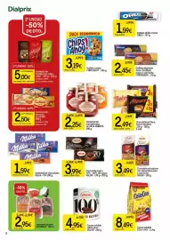 Folleto Dialprix Página 8: Valor chocolate negro €3,99, Valor chocolate sin azúcar con almendras puro o con leche €3,49