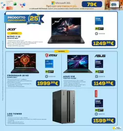 Volantino Euronics Pagina 36: MSI CROSSHAIR 16 HX €1.999,99, Lenovo LOQ TOWER 17IAX10 €1.599,99