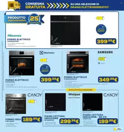 Volantino Euronics Pagina 8: Forno elettrico Electrolux €399,99, Whirlpool piano cottura induzione €299,99
