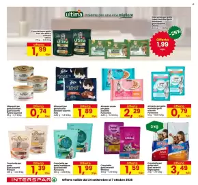 Volantino Interspar Pagina 2: Crocchette per gatto DualNature Purina One €1,99, Crocchette gusti assortiti Whiskas €1,59
