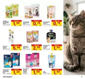 Volantino Interspar Pagina 3: Snack per gatto allo yogurt assortiti Yow Up €1,59, Expert Line assortiti GimCat €5,99