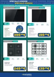 Volantino Euronics Pagina 5: Piano cottura a gas Hisense €139,99, Piano cottura a induzione HIBERMA €199,99