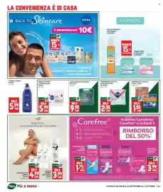 Volantino Panorama Pagina 22: Lame Mach3 Standard Gillette €9,90, Assorbenti con ali Pure Sensitive Nuvenia €2,00