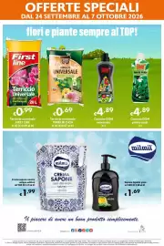 Volantino Eurospesa Pagina 12: Terriccio universale First line €0,99, Concime DOM piante verdi €4,89