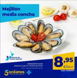 Catálogo 5 Océanos Página 4: Mejillon media concha €8,95