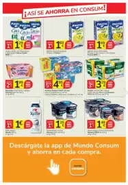 Catálogo Consum Página 3: Activia natural €3,29, Puleva bebida láctea desnatada Omega 3 con nueces o sin lactosa €1,69