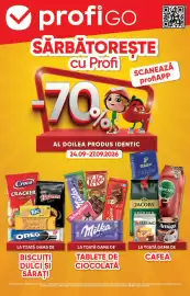 Catalog PROFI săptămâna 39 Pagină 1: ✔ profiGo SĂRBĂTOREŞTE cu Profi 70% AL DOILEA PRODUS IDENTIC 24.09-27.09.2026 OXO