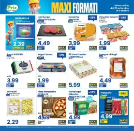 Volantino Prix Quality Pagina 3: Hamburger di Bovino AMICA NATURA €4,99, Pizza Margherita Cerealia €4,69