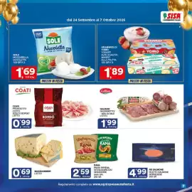 Volantino Sisa Pagina 7: Sole mozzarella nuvoletta €1,69, Galbanetto €1,99