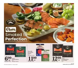 Pavilions weekly ad Page 3: Lasco Smoked Salmon Party Wheel €12,99, Echo Falls Lox Sockeye Salmon €11,99