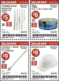 Harbor Freight Tools weekly ad Page 6: Pittsburgh stainless steel tweezers set €5,00