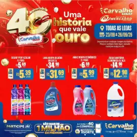 Catálogo Carvalho Supermercado Página 8: Lava roupa diluído brilux €31,69, Desinf perf azulim €5,39