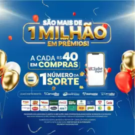 Catálogo Carvalho Supermercado Página 9: SÃO MAIS DE 1 MILHAO EM PREMIOS! A CADA R$ 40 EM COMPRAS NÚMERO DA €1SORTE LOJAS