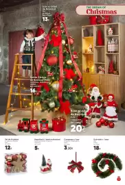 Folheto Hôma Página 3: Set de 44 peças p/ árbol de Navidad PVC €12,00, Papá Noel c/ árbol de Navidad €5,00
