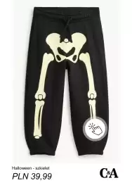 C&A gazetka tydzień 39 Strona 8: Spodnie dresowe Halloween - szkielet C & A €39,99