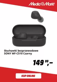 Media Markt gazetka Strona 7: Słuchawki bezprzewodowe SONY WF-C510 Czarny €149,99
