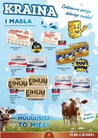 DUO-TES gazetka Strona 3: Masło Extra Oselka Górska Sobik €8,29, Kruszwica FINUU Mix tłuszczowy €6,39