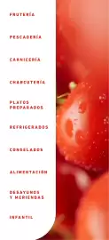Folleto Supermercados Deza Página 2: FRUTERÍA PESCADERÍA CARNICERÍA CHARCUTERÍA PLATOS PREPARADOS REFRIGERADOS CONGELADOS