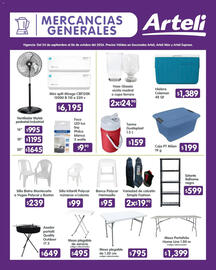 Folleto Arteli Página 16: Mesa plegable €795,00, Silla Infantil Polycar €99,00