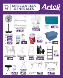 Folleto Arteli Página 16: Mesa plegable €795,00, Silla Infantil Polycar €99,00