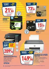 Catalogue Bureau Vallée page 2: PRIX RECOMMANDÉ (1) 23,99 € -2€ 21999 dont 0,02 € d'éco part. 18,33€ HT CARTOUCHE D'ENCRE HP