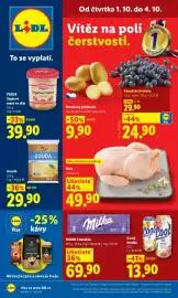 Lidl leták Strana 1: Brambory přílohové €9,90, Kuře €49,90