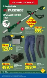 Lidl leták Strana 39: PARKSIDE 20V Aku teleskopický prořezávač €899,00, PARKSIDE DŽÍNOVÉ PRACOVNÍ KALHOTY €299,90